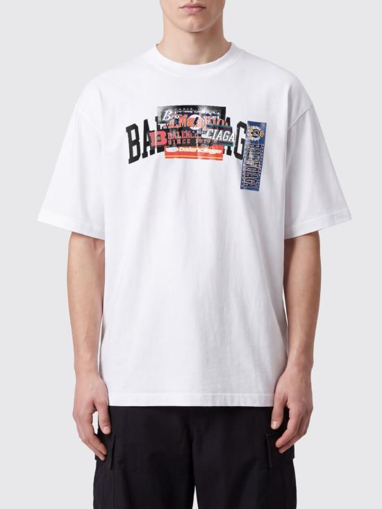 26FW 발렌시아가 범퍼 스티커 미디움 핏 티셔츠 764235TUVS3 9000 White