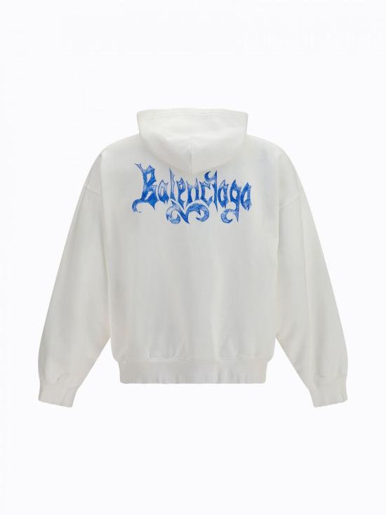 26FW 발렌시아가 스케치 그래픽 라인 후드집업 A0017WTUVT3 9000 White - BALENCIAGA