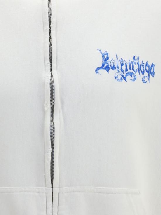 26FW 발렌시아가 스케치 그래픽 라인 후드집업 A0017WTUVT3 9000 White - BALENCIAGA