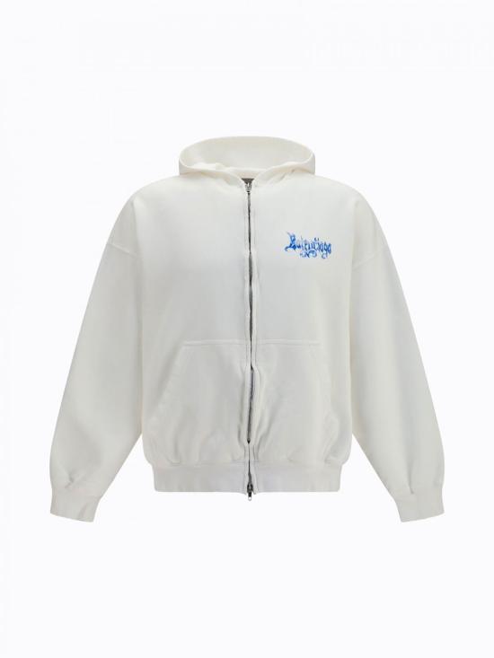 26FW 발렌시아가 스케치 그래픽 라인 후드집업 A0017WTUVT3 9000 White - BALENCIAGA