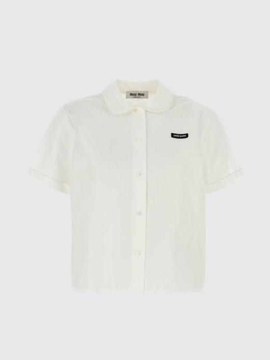 26FW 미우미우 슬러브 포플린 셔츠 MK1932SOOO163M F0009 White