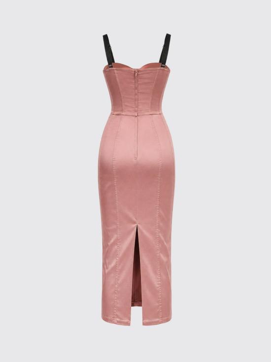 26FW 돌체앤가바나 스트레치 새틴 드레스 F6DIHTFURAG F0844 Pink - DOLCE & GABBANA
