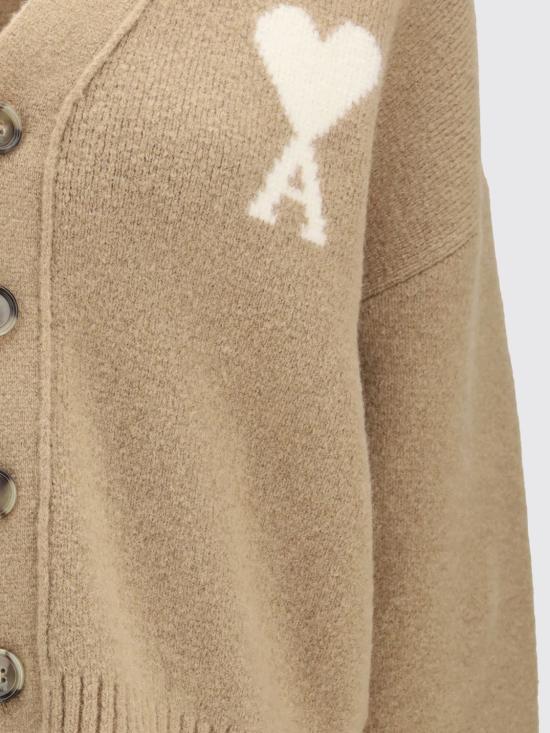 26FW 아미 빅 하트 로고 알파카 니트 가디건 UKC365KN0135 A278 Sand - AMI