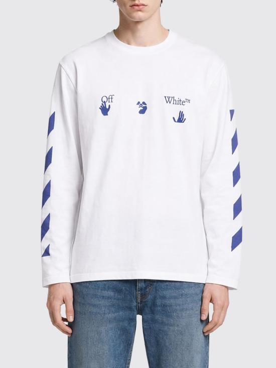 26FW 오프화이트 긴팔 티셔츠 OMAB09CF26JER00710 100 White