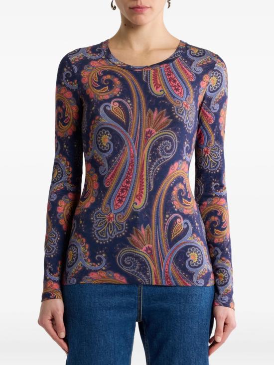 26FW 에트로 탑 WRJB0026 99SAD16 Blue - ETRO