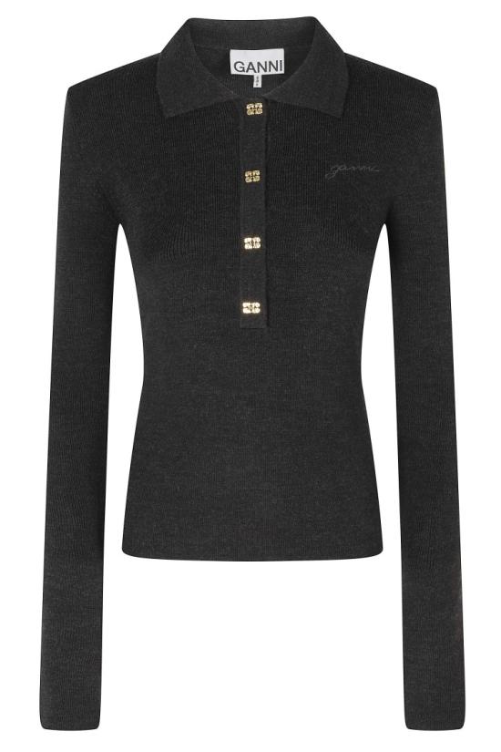 26FW 가니 탑 A1070125 099 Black - GANNI