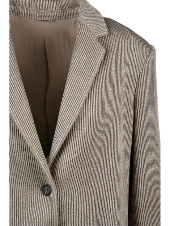25FW 브루넬로 쿠치넬리 자켓 베이지 코튼 블렌드 라메 블레이저 - BRUNELLO CUCINELLI