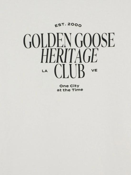 26FW 골든구스 퍼포레이티드 하트 앤트러사이트 코튼 저지 티셔츠 GMP01220P00261911560 White - GOLDEN GOOSE
