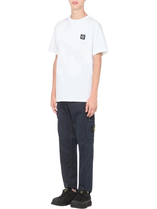 26FW 스톤 아일랜드 60/2 컴퍼스 패치 코튼 저지 슬림 핏 티셔츠 S152100027S0013V0001 White - STONE ISLAND
