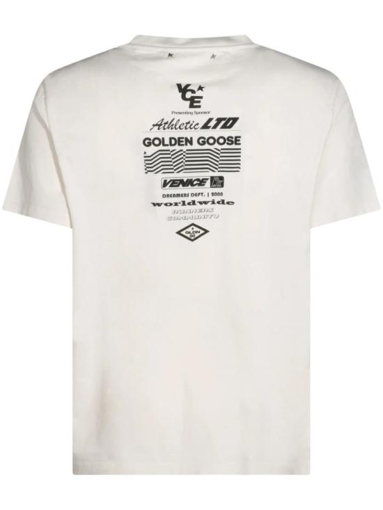 26FW 골든구스 퍼포레이티드 하트 앤트러사이트 코튼 저지 티셔츠 GMP01220P00262011560 White - GOLDEN GOOSE
