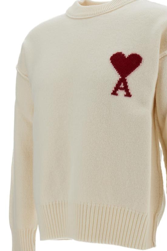 26FW 아미 빅 하트 울 크루넥 스웨터 UKS838018154 White - AMI
