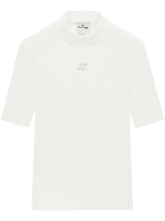 26FW 쿠레쥬 리에디션 니트 탑 숏슬리브 PERMPU026FI00010001 White