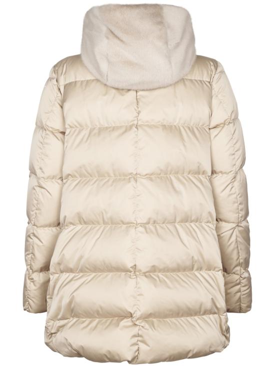 26FW 에르노 새틴 & 뉴 레이디 퍼 A셰이프 다운 자킷 PI001934D12170Z1985 Neutrals - HERNO