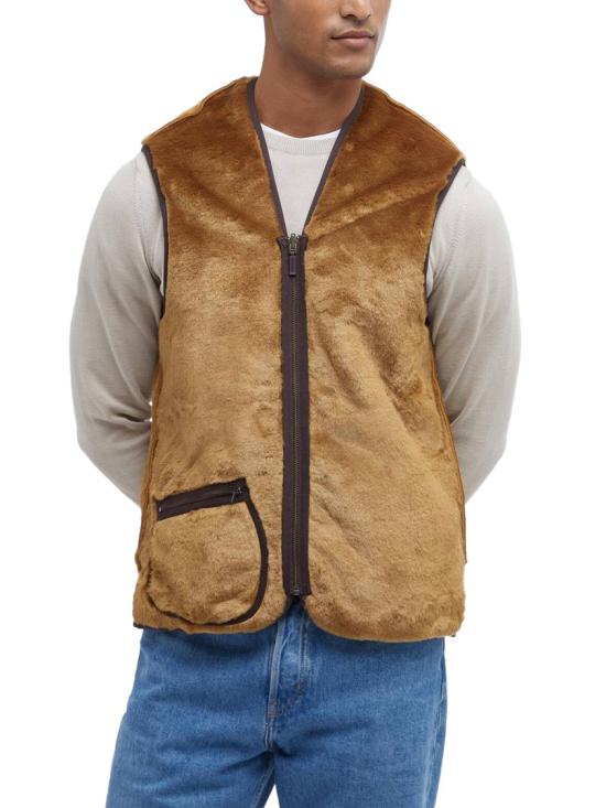 26FW 바버 웜 파일 웨이스트코트 집 인 라이너 MLI0004MLI1BR31 Brown - BARBOUR