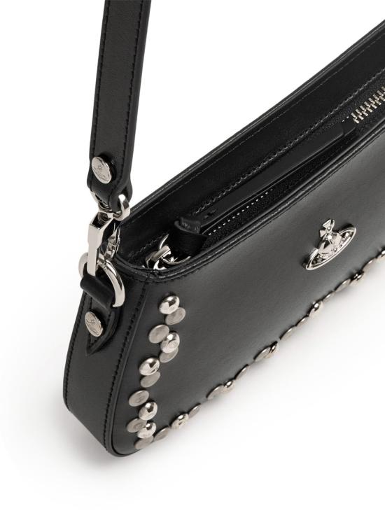 26FW 비비안웨스트우드 ORB 타샤 레더 스터드 숄더백 5801000JWL002VN402 Black - VIVIENNE WESTWOOD