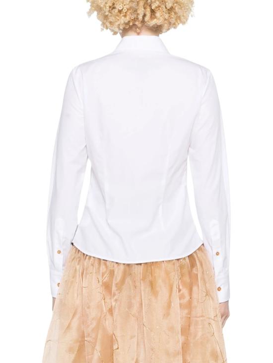26FW 비비안웨스트우드 ORB 로고 코튼 셔츠 비비안웨스트우드 15010060W009QA401 White - VIVIENNE WESTWOOD