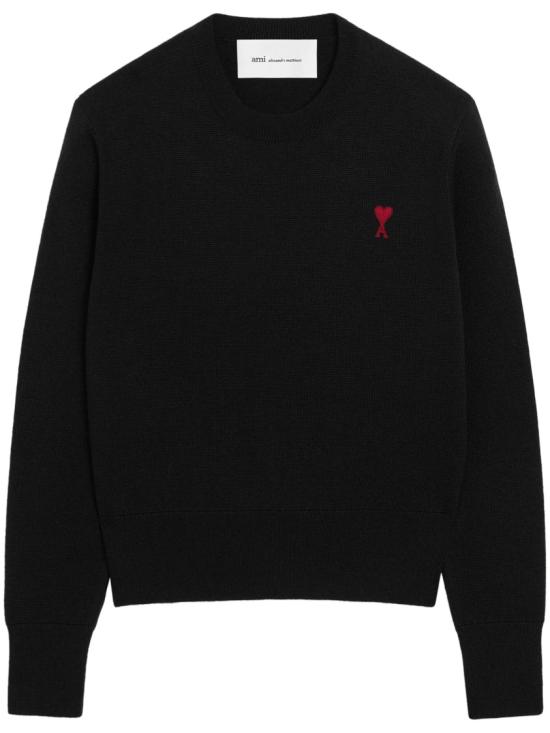 26FW 아미 ADC 자수 크루넥 스웨터 FKS826001009 Black