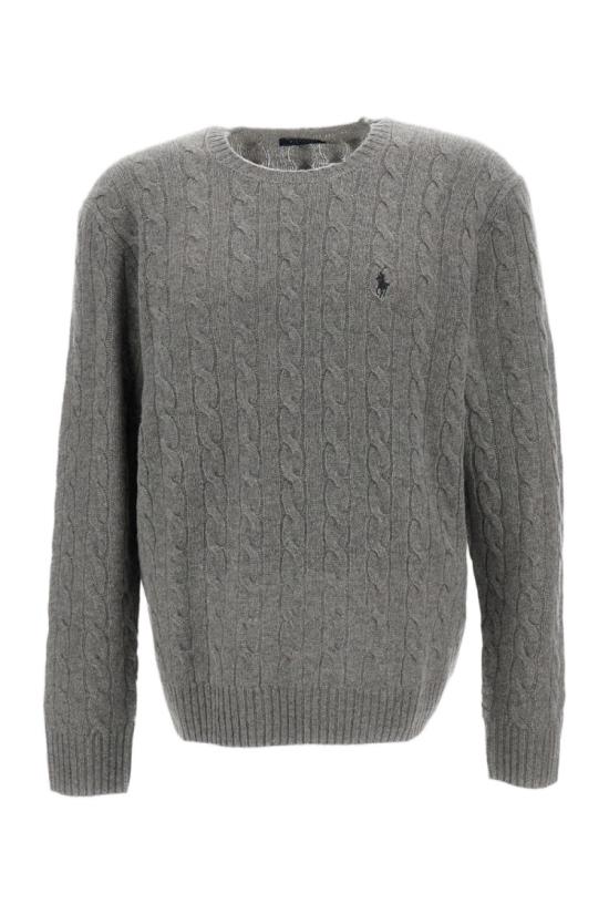 26FW 폴로 랄프로렌 케이블 니트 스웨터 710876762012GREYHEATHER Purple