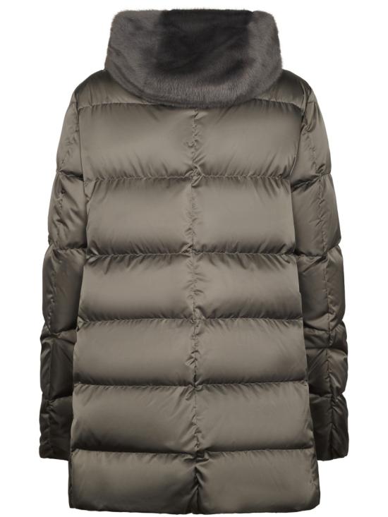 26FW 에르노 새틴 & 뉴 레이디 퍼 A셰이프 다운 자킷 PI001934D12170Z9480 Grey - HERNO