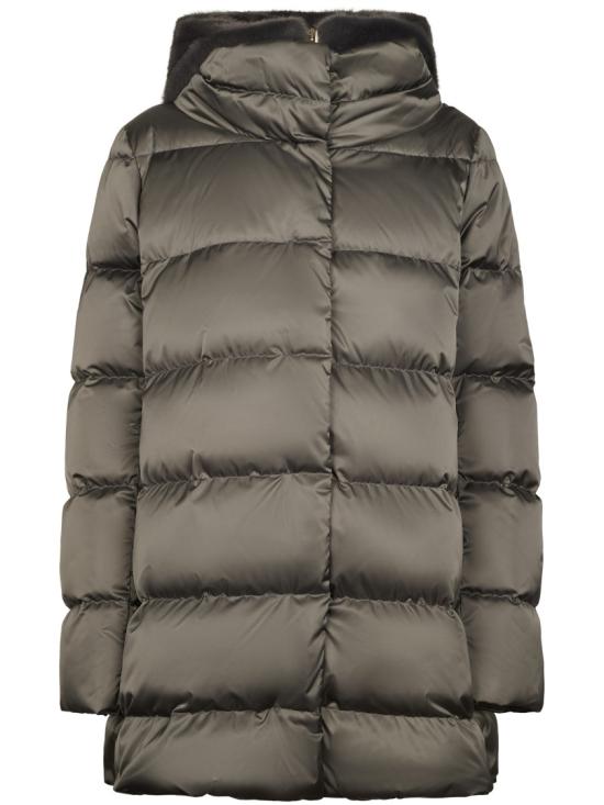 26FW 에르노 새틴 & 뉴 레이디 퍼 A셰이프 다운 자킷 PI001934D12170Z9480 Grey