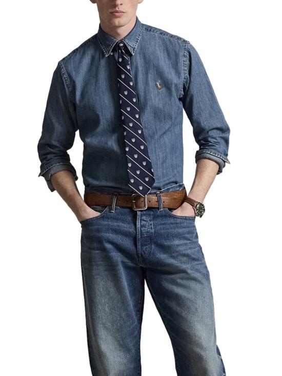 26FW 폴로 랄프로렌 포니로고 자수 데님 셔츠 710792043001 Blue - POLO RALPH LAUREN