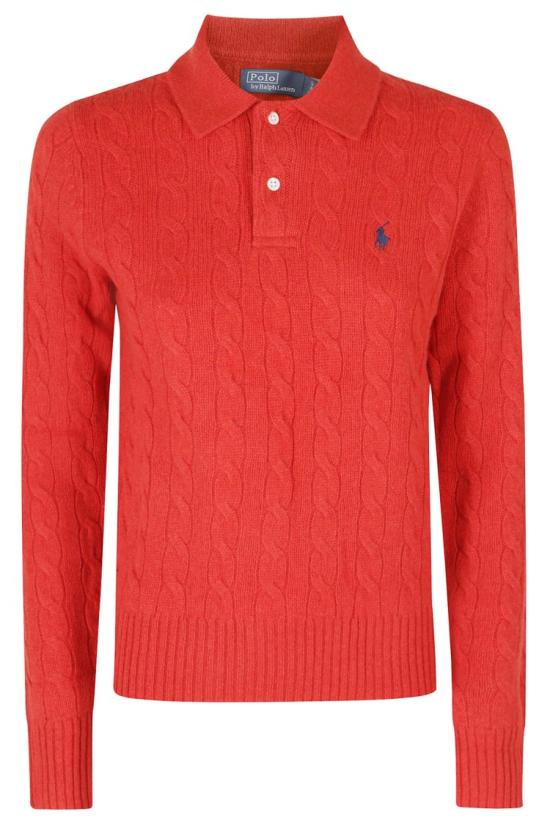 26FW 폴로 랄프로렌 케이블 폴로 니트 211972132 099 Red - POLO RALPH LAUREN