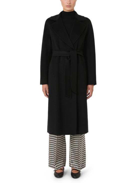 26FW 막스마라 버진 울 벨티드 롱 코트 2626016021600MSTCLES007 Black - MAX MARA