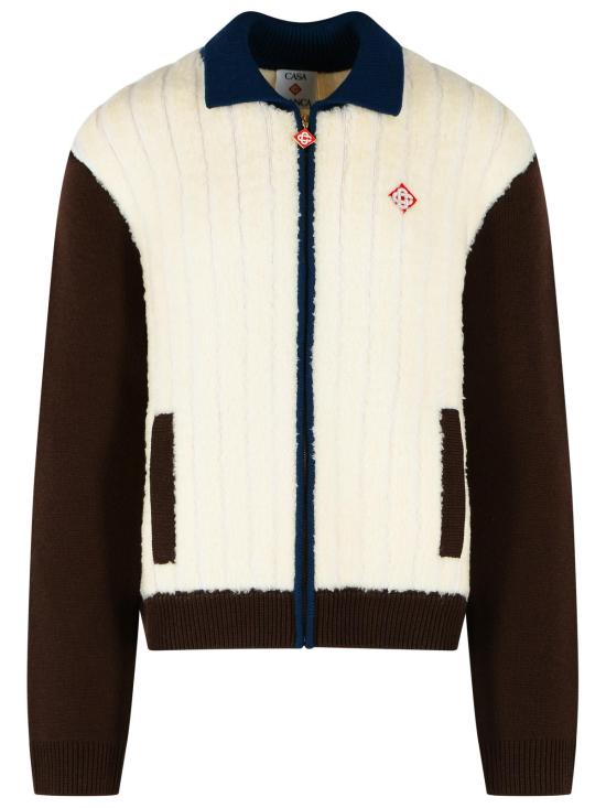 26FW 카사블랑카 자켓 M AW26 KW 1475 01WOOL BLEND WHITE BROWN