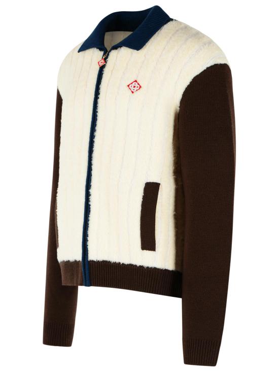 26FW 카사블랑카 자켓 M AW26 KW 1475 01WOOL BLEND WHITE BROWN - CASABLANCA