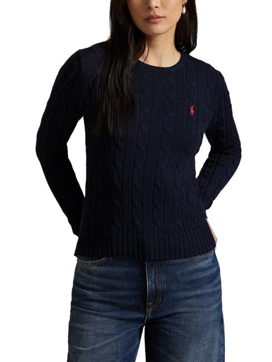26FW 폴로 랄프로렌 폴로 자수 케이블 니트 스웨터 211971865003 Black - POLO RALPH LAUREN