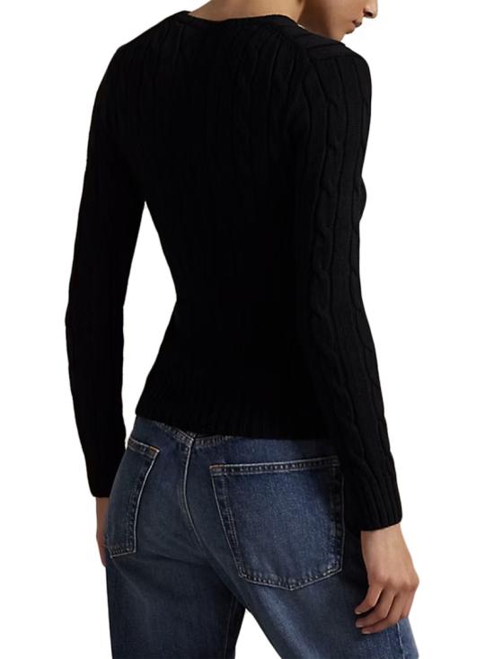 26FW 폴로 랄프로렌 포니 로고 피마코튼 케이블 니트 스웨터 211971869006 Black - POLO RALPH LAUREN