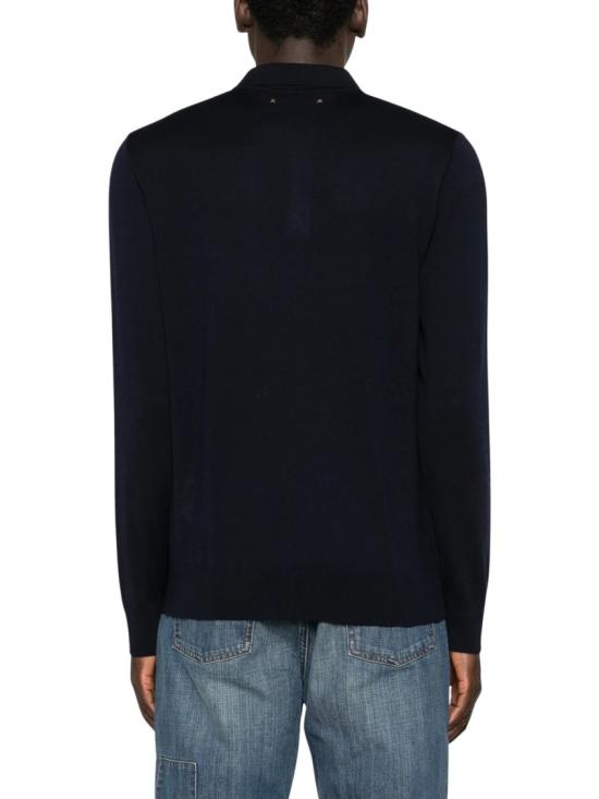 26FW 골든구스 메리노 울 롱 슬리브 폴로 셔츠 GMP01353P00104150501 Black - GOLDEN GOOSE