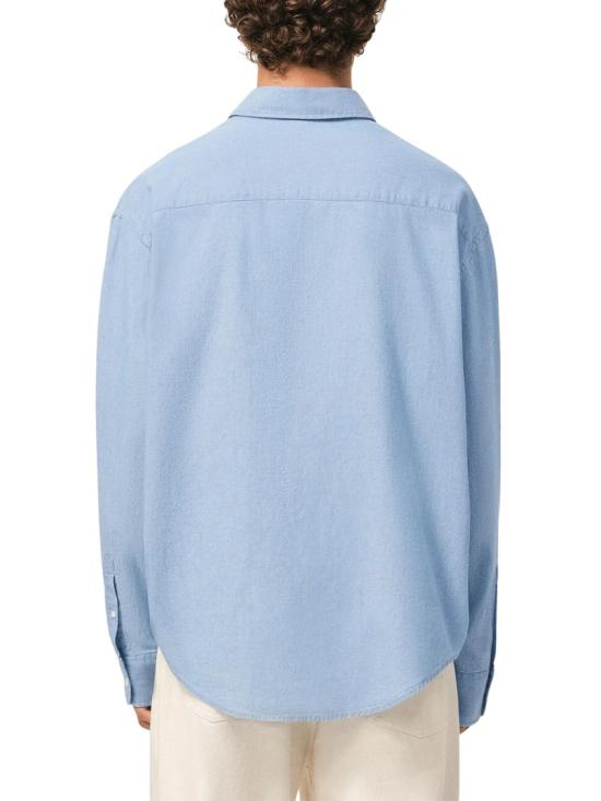 26FW 아미 스몰 하트 로고 박시 자수 셔츠 HSH822CO0031450 Blue - AMI