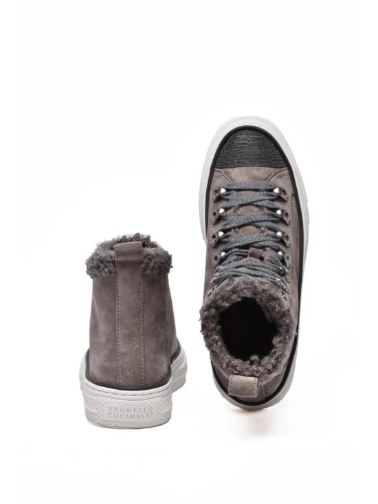 25FW 브루넬로 쿠치넬리 스니커즈 브라운 스웨이드 바스켓 - BRUNELLO CUCINELLI
