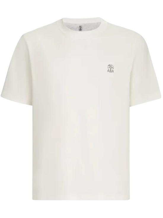 26FW 브루넬로 쿠치넬리 코튼 저지 크루넥 티셔츠 M0B138440CJB65 White