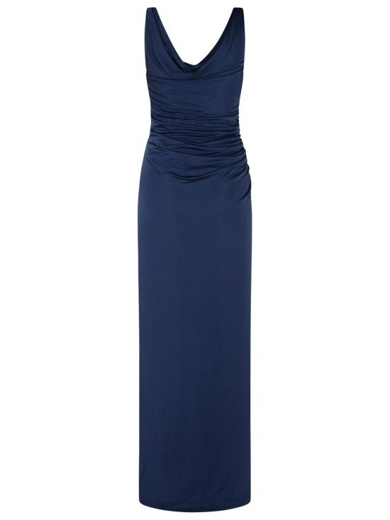 26FW 베르사체 롱 원피스 1026706 1A124971U610 Navy - VERSACE