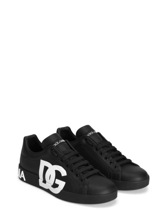 26FW 돌체앤가바나 DG 로고 카프스킨 나파 포르토피노 스니커즈 CS1772AC3308B956 Black - DOLCE & GABBANA