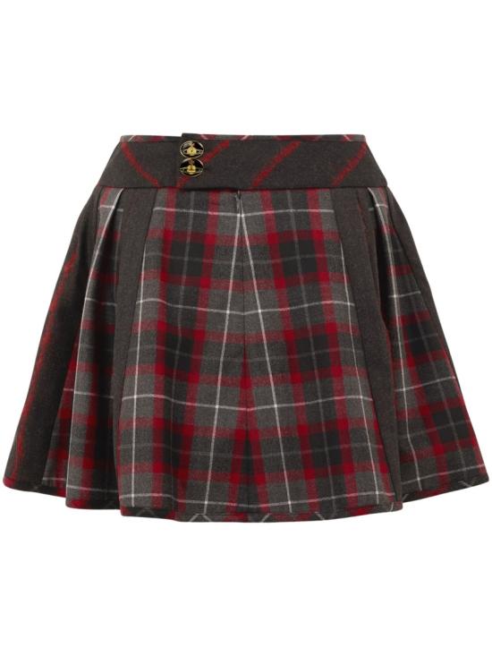 26FW 비비안웨스트우드 벨 타탄체크 플리츠 미니 스커트 1K01003HW01NGP210 Black - VIVIENNE WESTWOOD