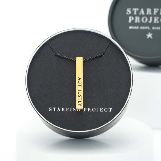  스타피쉬 프로젝트 네크리스 저스티스 골드 바 목걸이 - STARFISH PROJECT