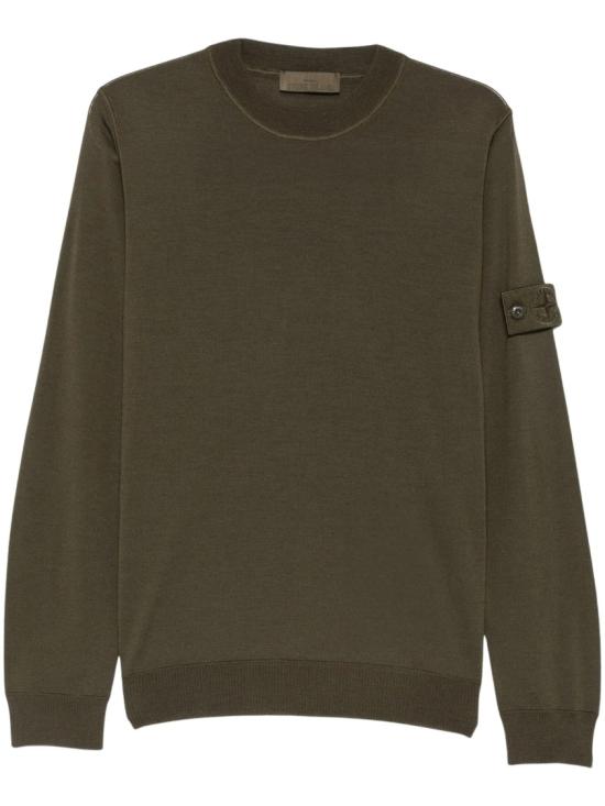 26FW 스톤 아일랜드 퓨어 라이트 RWS 울 스톤 아일랜드 고스트 크루넥 점퍼 S155100074S00FCV0054 Black