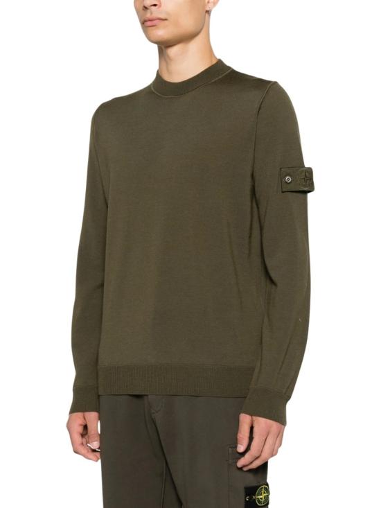 26FW 스톤 아일랜드 퓨어 라이트 RWS 울 스톤 아일랜드 고스트 크루넥 점퍼 S155100074S00FCV0054 Black - STONE ISLAND