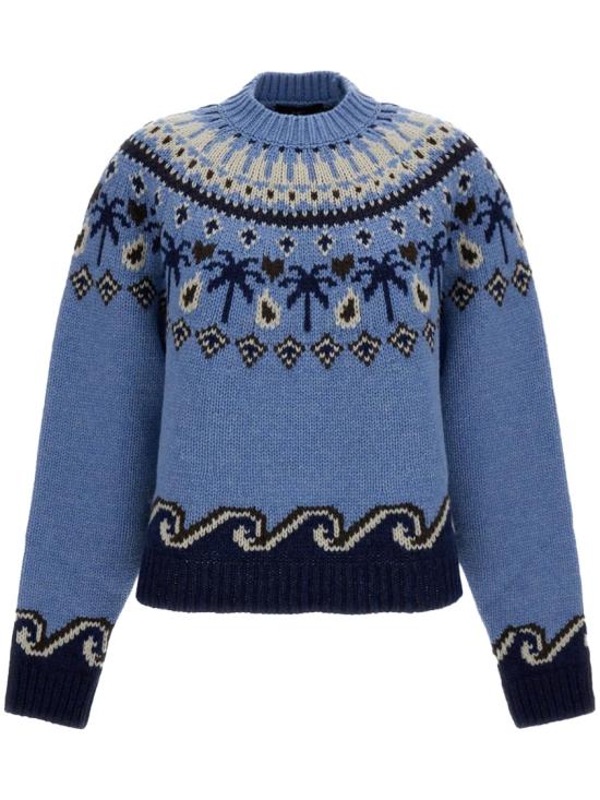 26FW 알라누이 니트웨어 LWHE061E26KNI0014046ONDA MULTICOLOR Blue