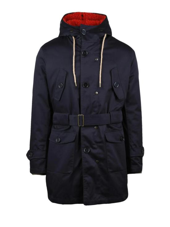 25FW L Eskimo 자켓 탈부착 가능한 플러시 안감과 실용적인 포켓이 있는 파란색 파카