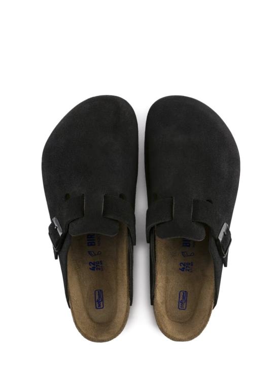 26FW 버켄스탁 보스턴 소프트 풋베드 스웨이드 레더 660473 Black - BIRKENSTOCK