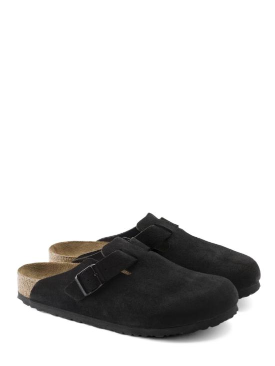 26FW 버켄스탁 보스턴 소프트 풋베드 스웨이드 레더 660473 Black - BIRKENSTOCK