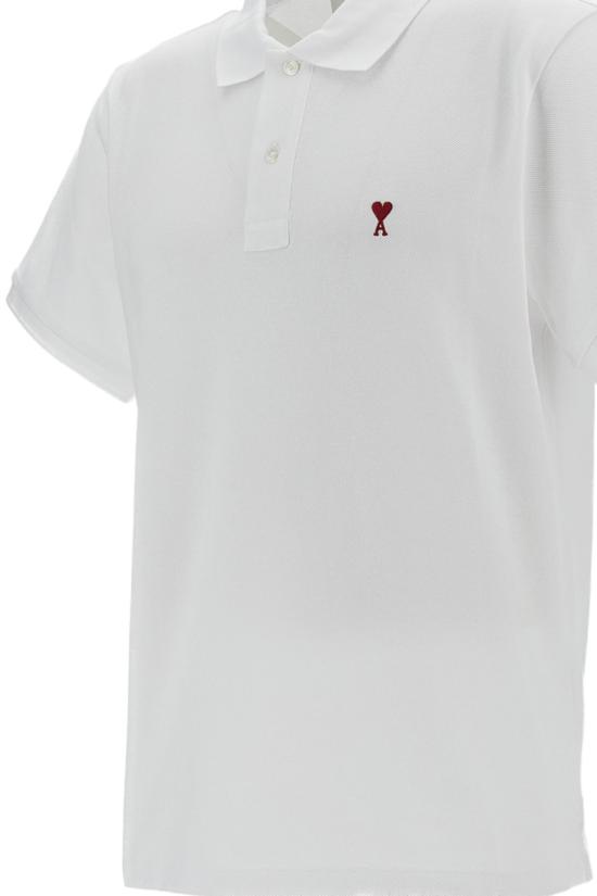 26FW 아미 스몰 하트 로고 폴로 셔츠 BFUPL001760100 White - AMI