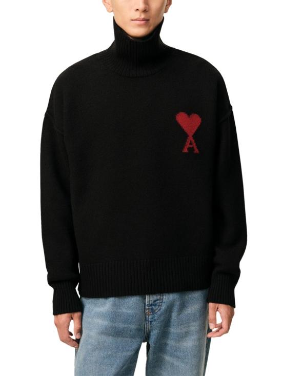 26FW 아미 ADC 터틀넥 스웨터 UKS839018009 Black - AMI