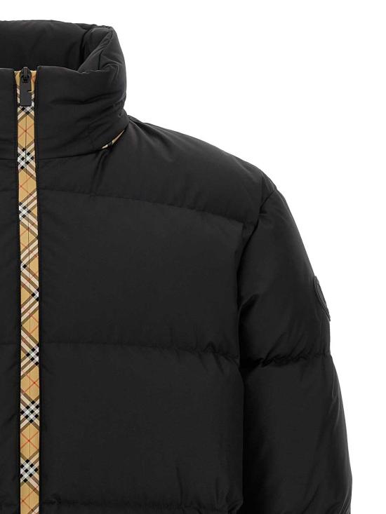 25FW 버버리 체크 테이프 스노우든 푸퍼 자켓 8110196 BLACK - BURBERRY