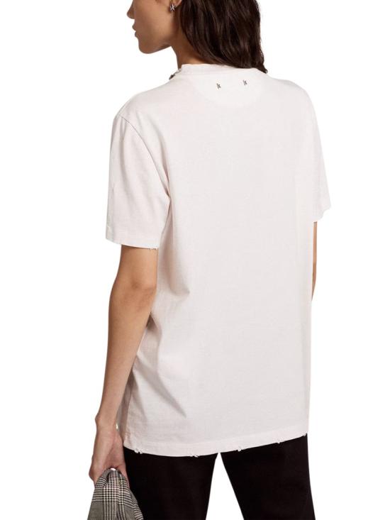 26FW 골든구스 카보숑 크리스탈 티셔츠 GWP01220P00067310363 White - GOLDEN GOOSE
