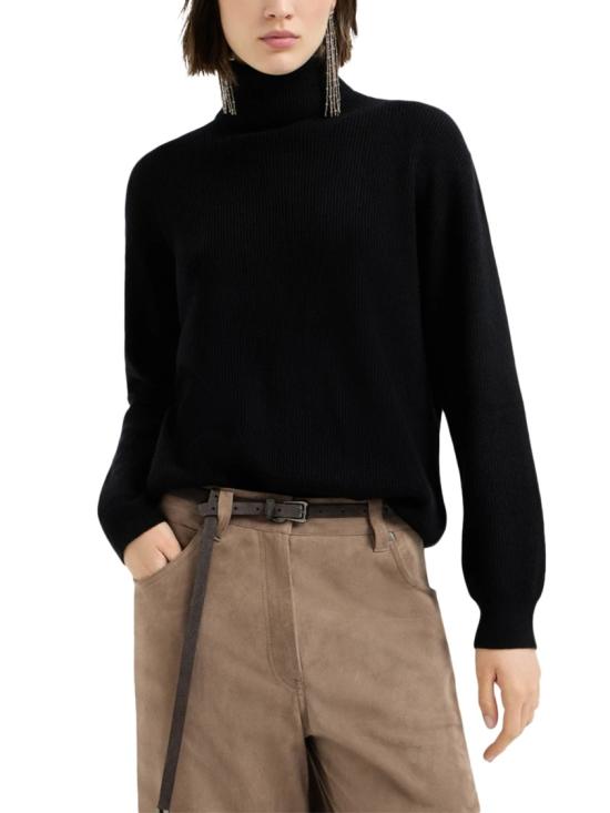 26FW 브루넬로 쿠치넬리 니트웨어 M12175403C101 Black - BRUNELLO CUCINELLI
